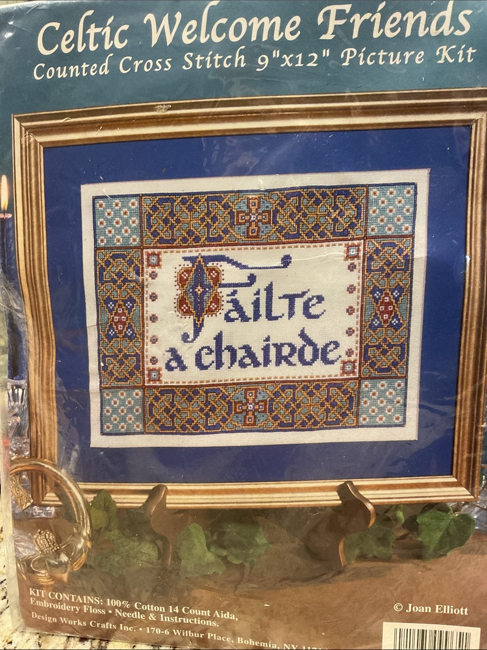 Celtic Welcome Friends Counted Cross Stitch Kit - Blue Accent